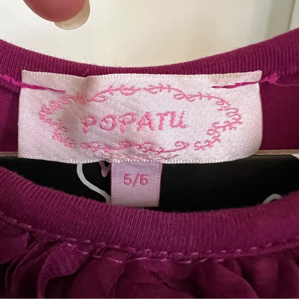Popatu Baby Girls Purple Ruffle Dress Size 5/6